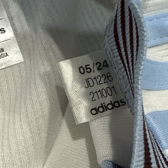 *BRAND NEW W/O TAGS* Aston Villa adidas XL Away Shirt 2024-25 White / Light Blue - Picture 5 of 9